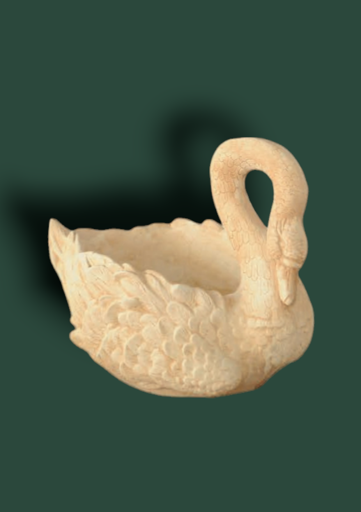 Porta vaso Cigno in cemento da giardino 56cm