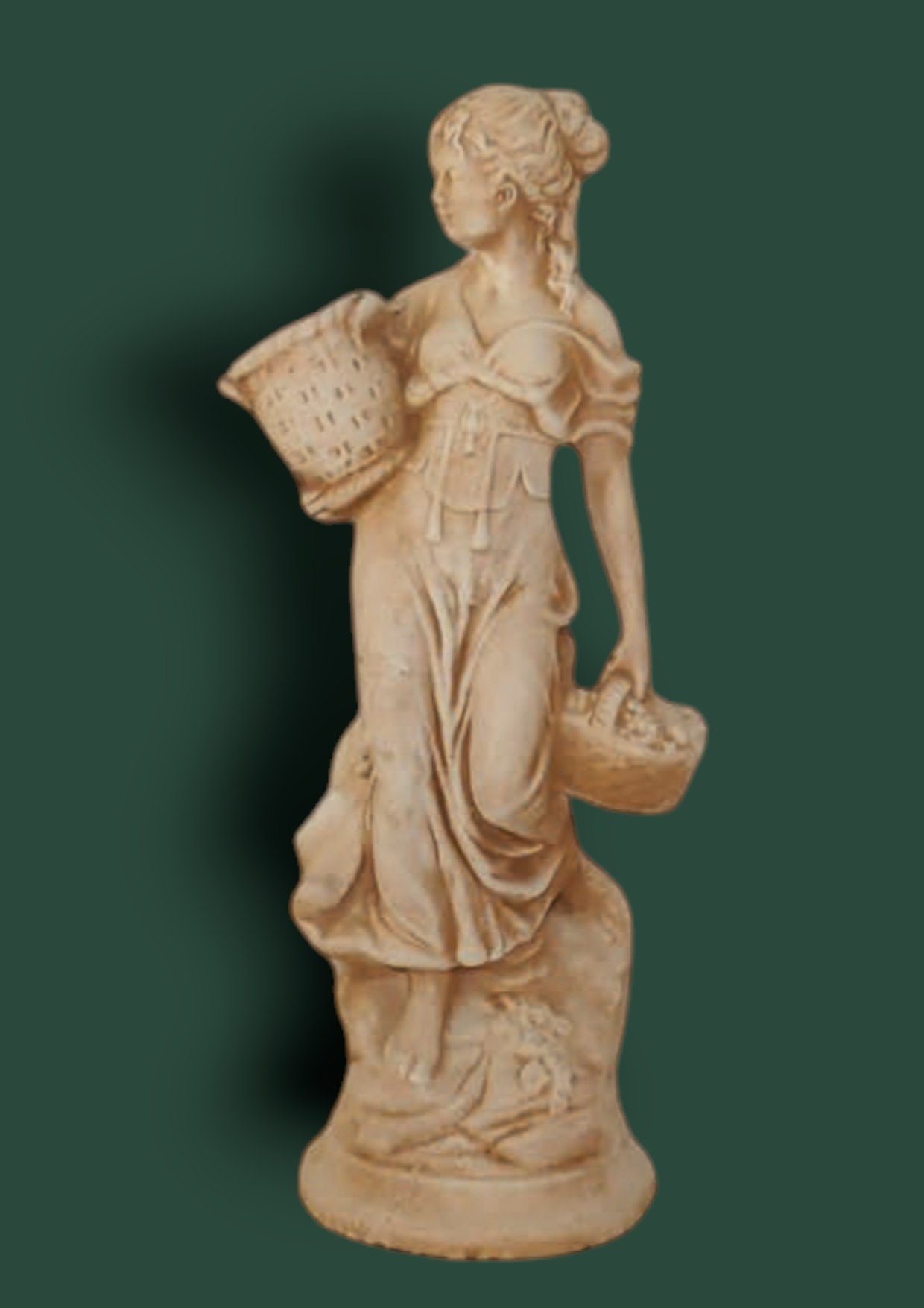 Statua Pesanella in cemento da giardino 70cm