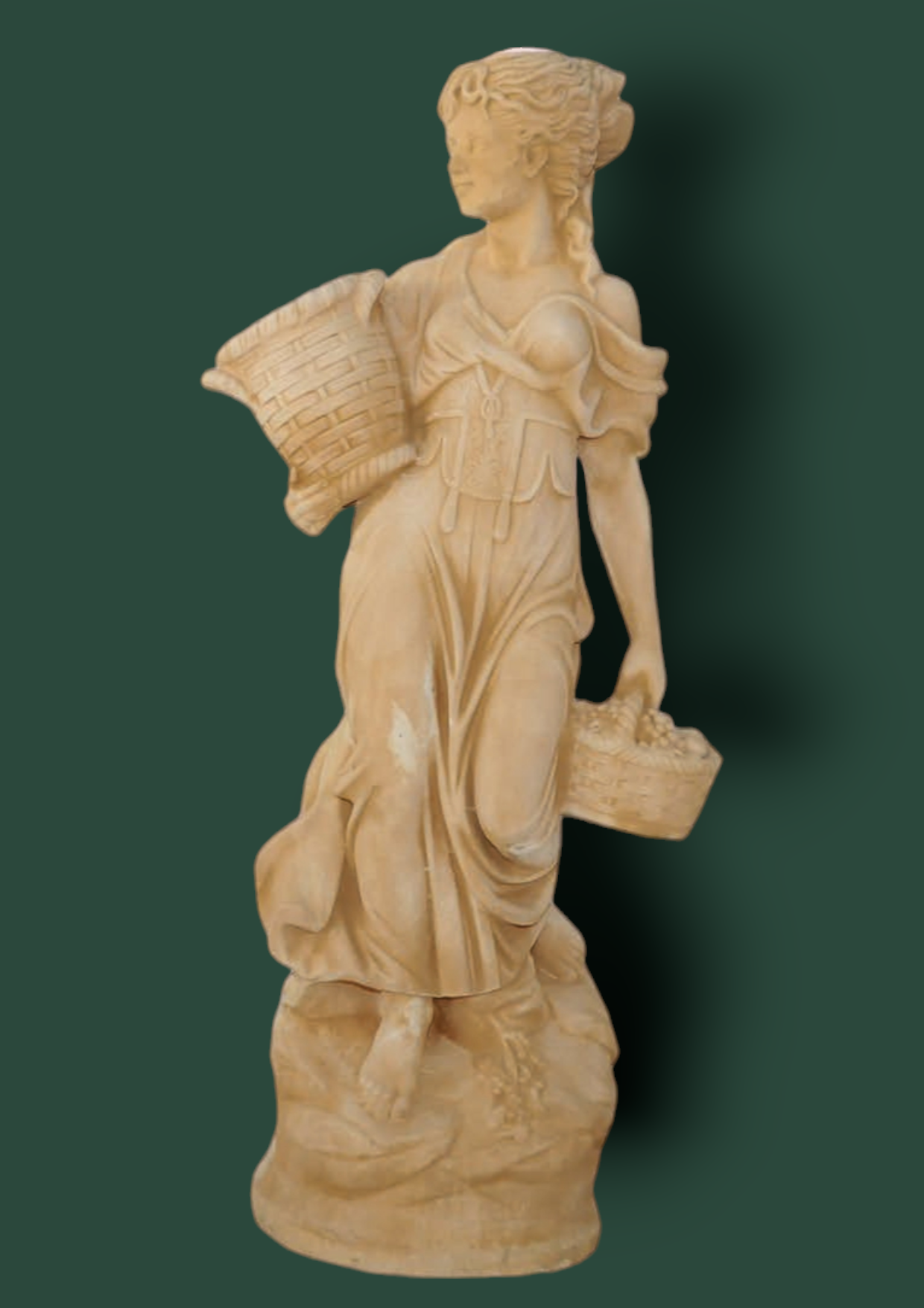 Statua Paesanella 2 in cemento da giardino 135cm