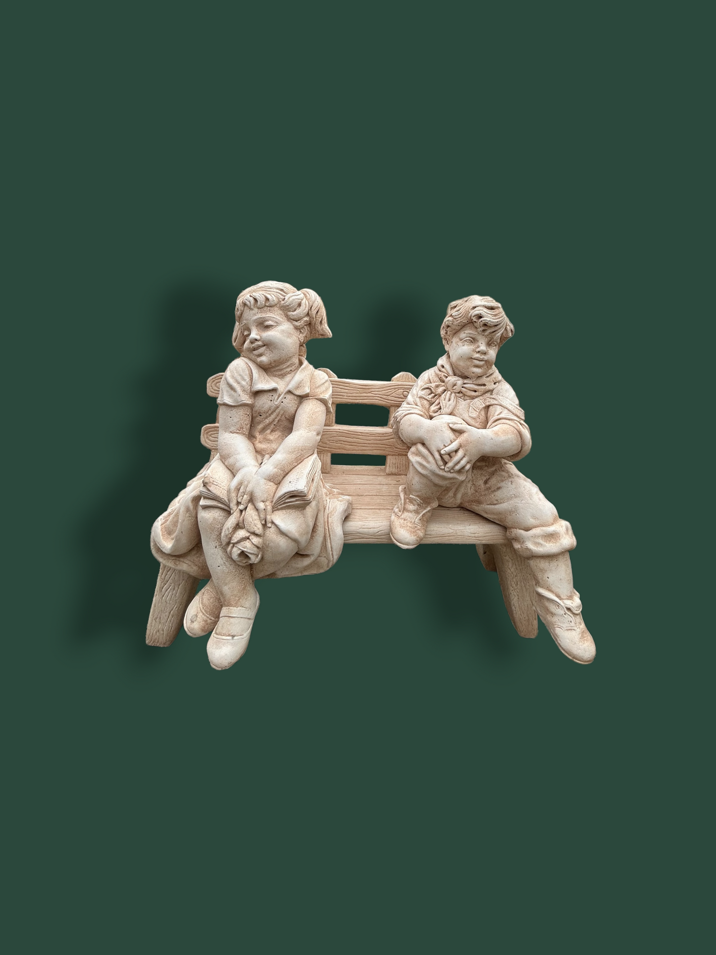 Panchina Claudia e Peter in cemento – statua decorativa da giardino