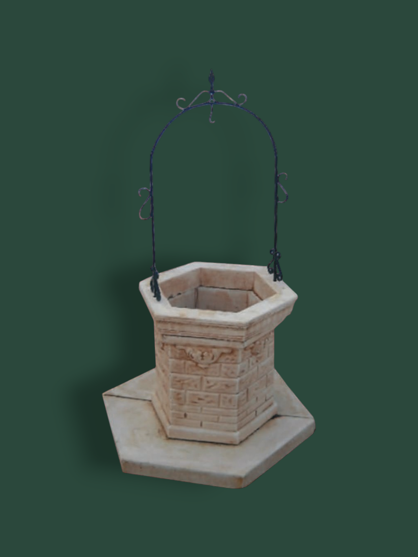 Pozzo Esagonale decorativo in cemento- 225 cm