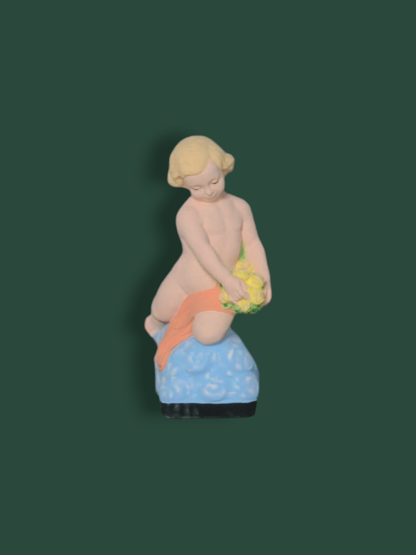 Statua Sacra Angelo con fiori in cemento 56 cm