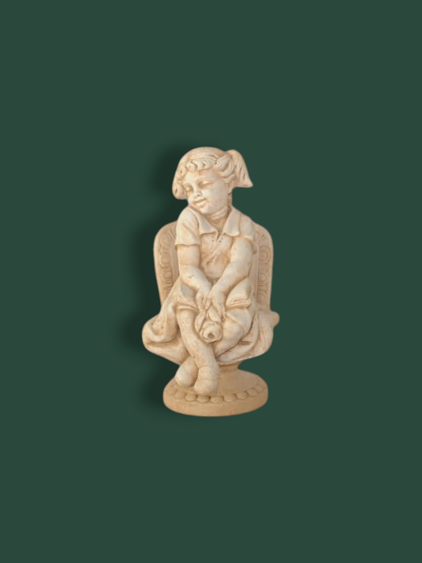 Statua Bambina con Sedia in cemento – decorazione da giardino