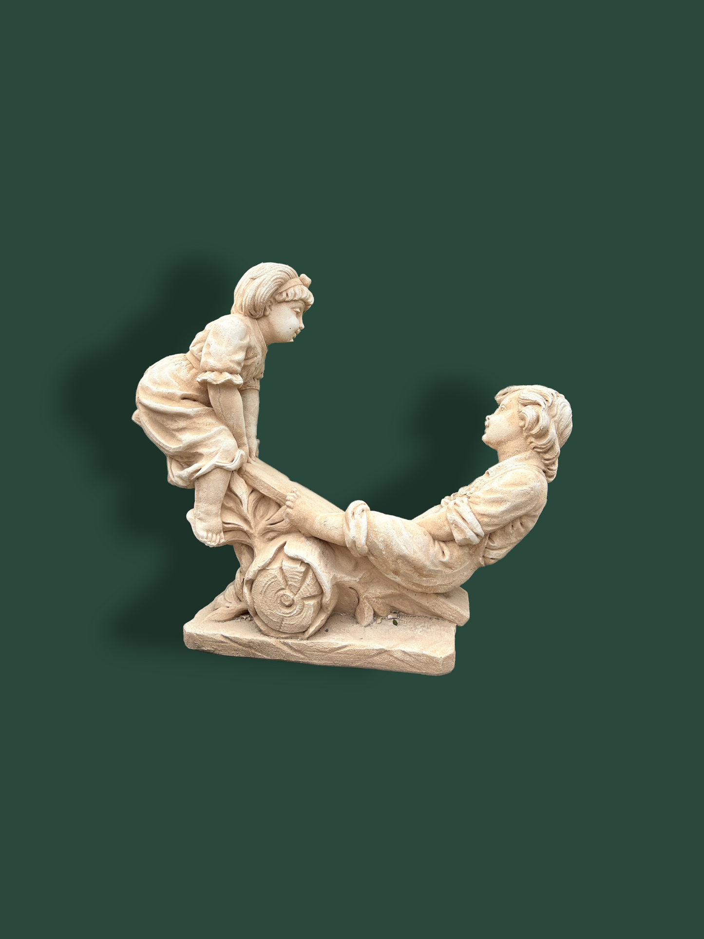 Statua Bimbi sul Tronco in cemento – decorazione da giardino