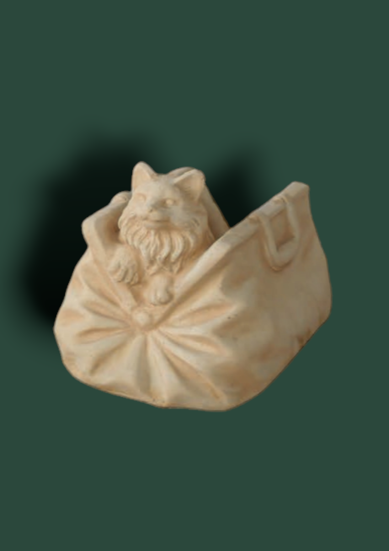 Vaso Gatto con borsa in cemento da giardino 34cm