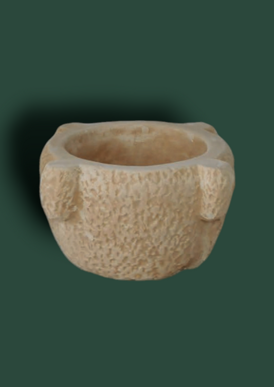 Vaso Mortaio 4 manici in cemento da giardino 25cm