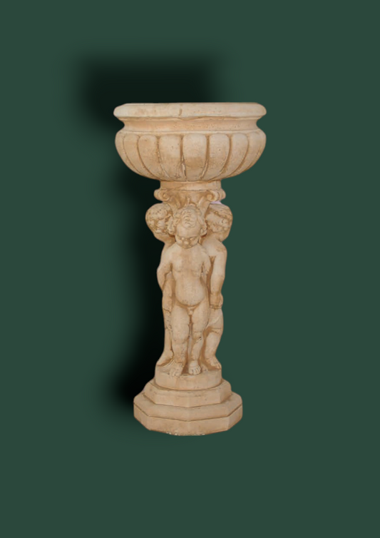 Putto Scafarella in cemento da giardino 80cm