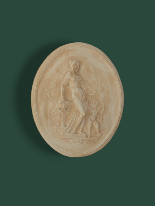 Bassorilievo Afrodite decorativo in cemento