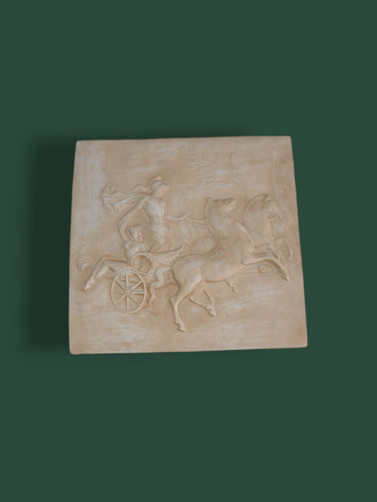 Bassorilievo Biga Romana decorativo in cemento